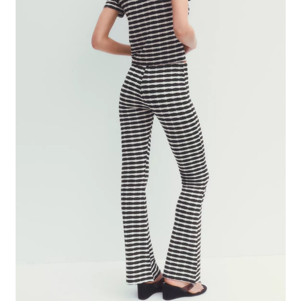 Zara Jacquard flare pants Sz S - Picture 3 of 9